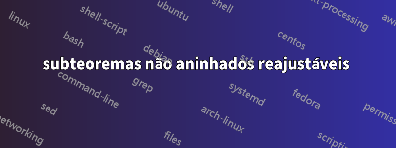 subteoremas não aninhados reajustáveis