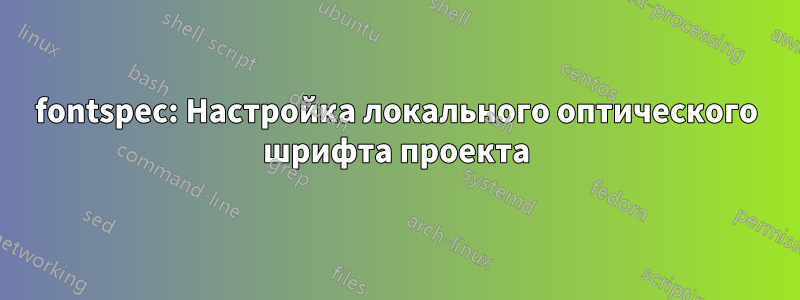 fontspec: Настройка локального оптического шрифта проекта