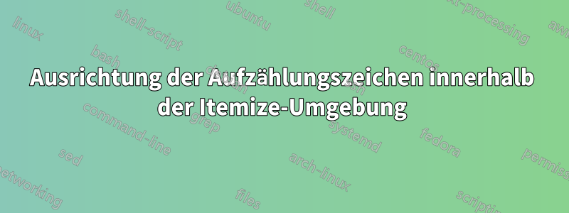 Ausrichtung der Aufzählungszeichen innerhalb der Itemize-Umgebung