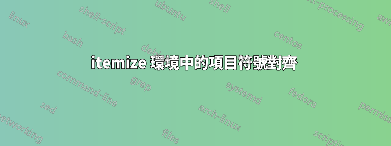 itemize 環境中的項目符號對齊