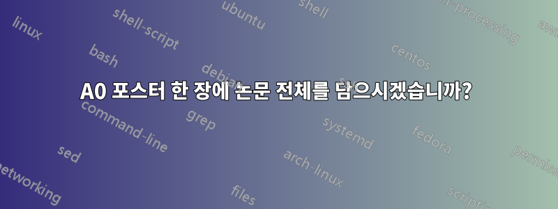 A0 포스터 한 장에 논문 전체를 담으시겠습니까?