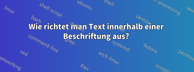 Wie richtet man Text innerhalb einer Beschriftung aus?