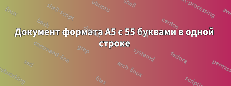 Документ формата А5 с 55 буквами в одной строке