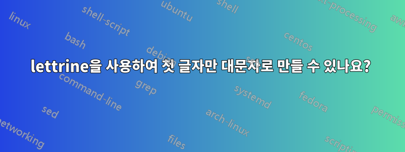 lettrine을 사용하여 첫 글자만 대문자로 만들 수 있나요?