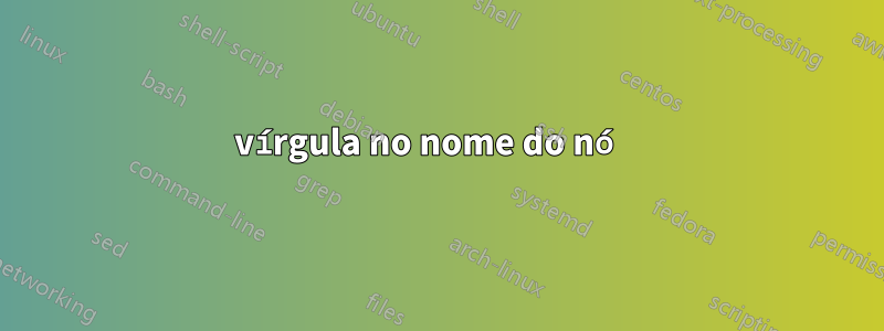 vírgula no nome do nó 