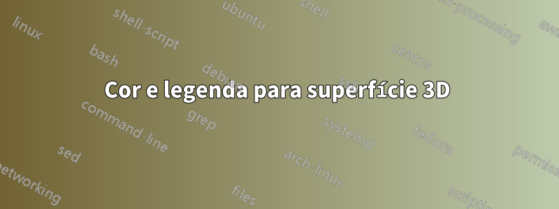 Cor e legenda para superfície 3D