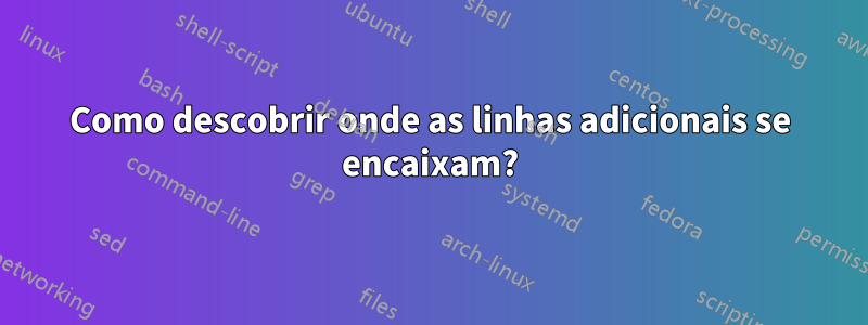 Como descobrir onde as linhas adicionais se encaixam?