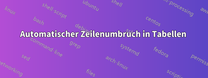 Automatischer Zeilenumbruch in Tabellen