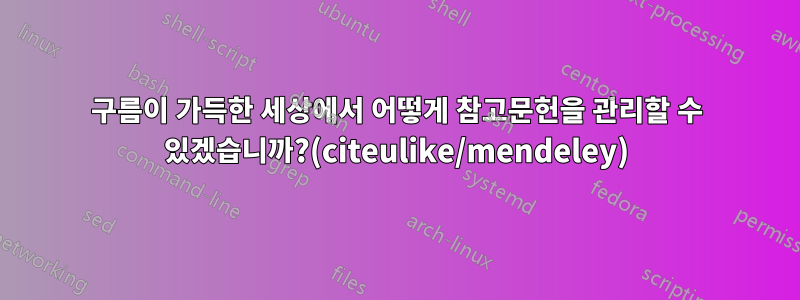 구름이 가득한 세상에서 어떻게 참고문헌을 관리할 수 있겠습니까?(citeulike/mendeley)