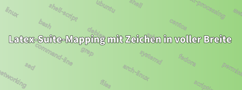 Latex-Suite-Mapping mit Zeichen in voller Breite