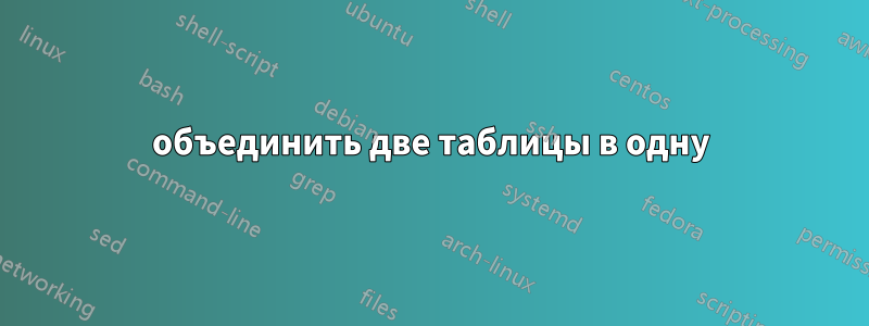 объединить две таблицы в одну