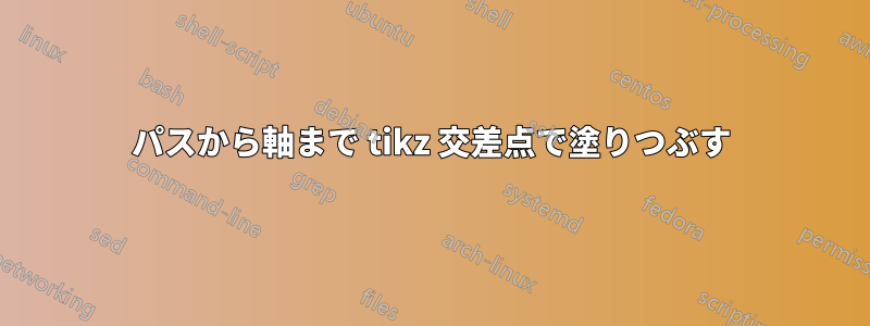 パスから軸まで tikz 交差点で塗りつぶす