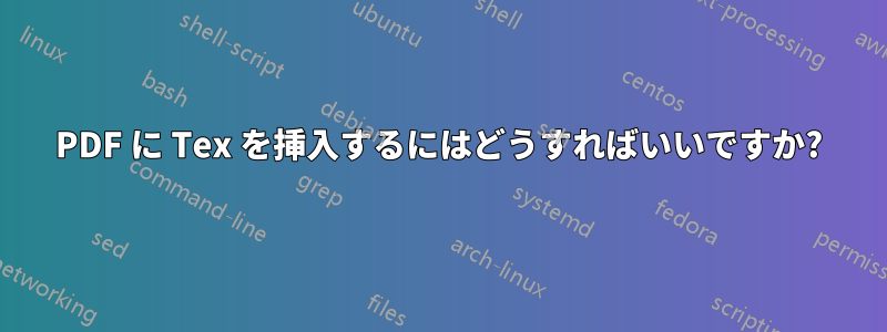 PDF に Tex を挿入するにはどうすればいいですか?