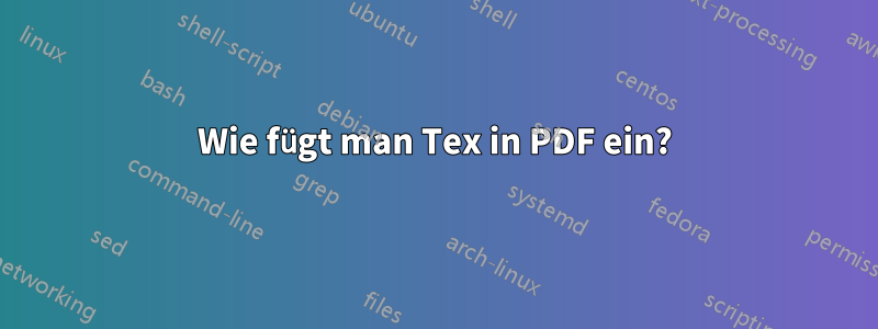 Wie fügt man Tex in PDF ein?