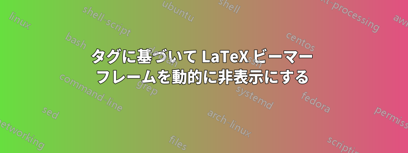 タグに基づいて LaTeX ビーマー フレームを動的に非表示にする