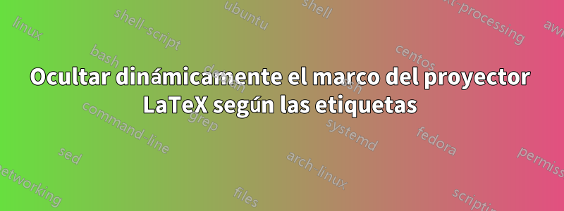 Ocultar dinámicamente el marco del proyector LaTeX según las etiquetas