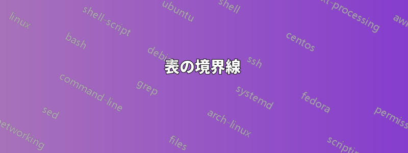 表の境界線