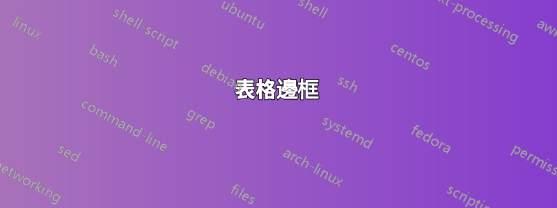 表格邊框