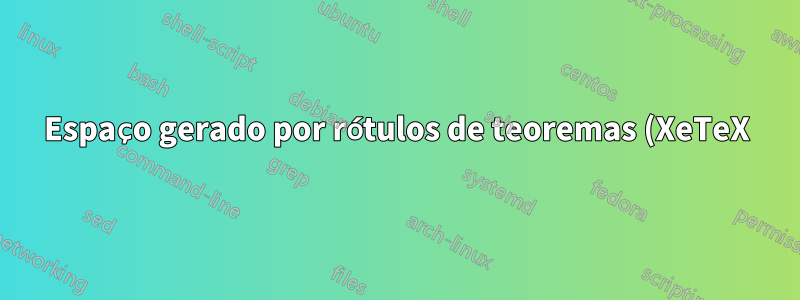 Espaço gerado por rótulos de teoremas (XeTeX)