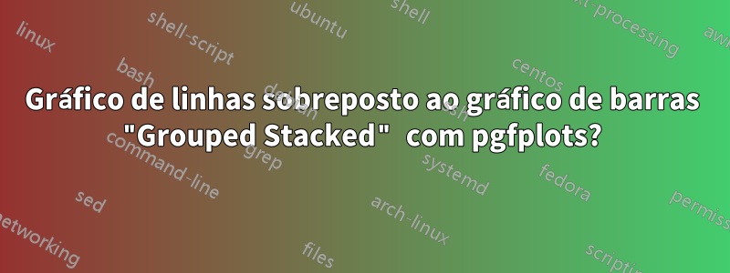 Gráfico de linhas sobreposto ao gráfico de barras "Grouped Stacked" com pgfplots?