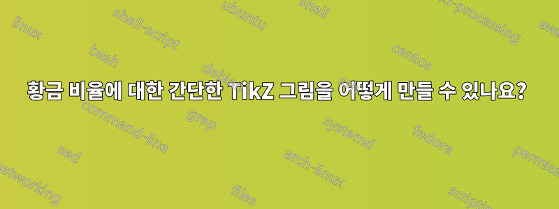 황금 비율에 대한 간단한 TikZ 그림을 어떻게 만들 수 있나요?