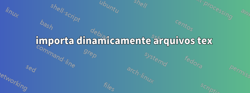 importa dinamicamente arquivos tex