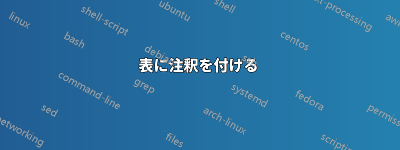 表に注釈を付ける