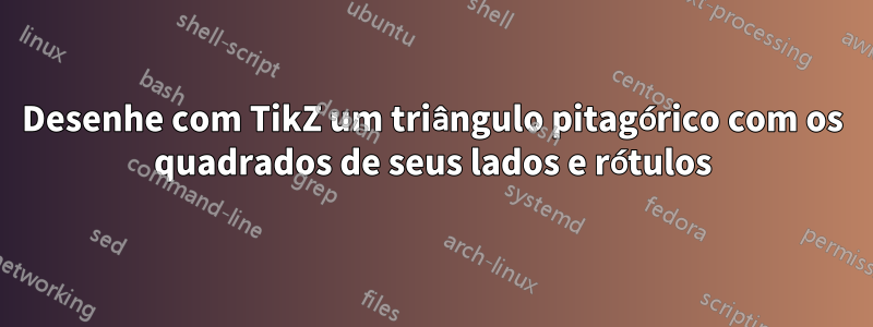 Desenhe com TikZ um triângulo pitagórico com os quadrados de seus lados e rótulos