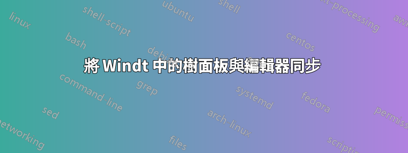 將 Windt 中的樹面板與編輯器同步