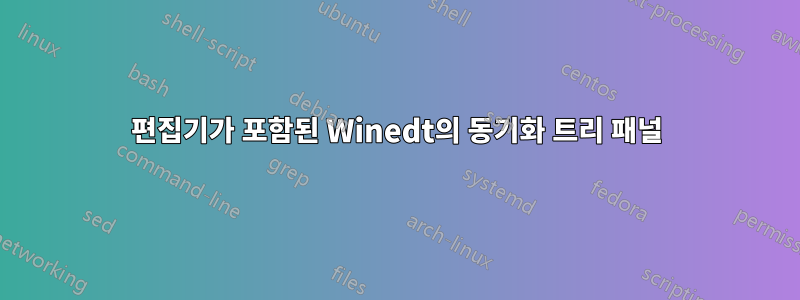 편집기가 포함된 Winedt의 동기화 트리 패널