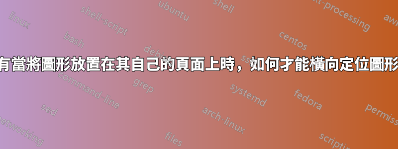 只有當將圖形放置在其自己的頁面上時，如何才能橫向定位圖形？