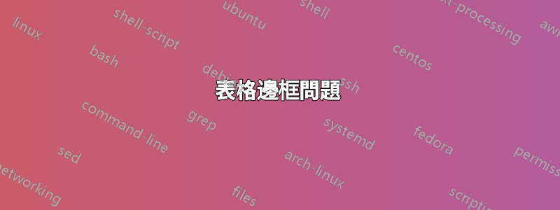 表格邊框問題