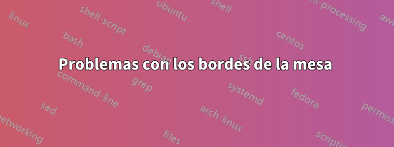 Problemas con los bordes de la mesa