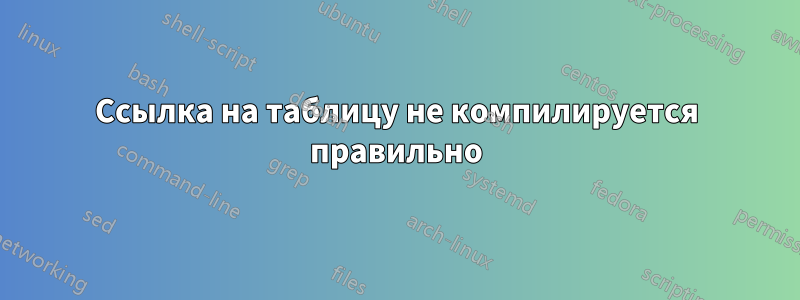 Ссылка на таблицу не компилируется правильно