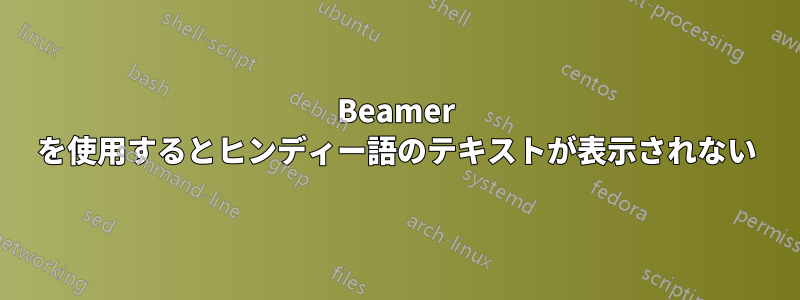 Beamer を使用するとヒンディー語のテキストが表示されない