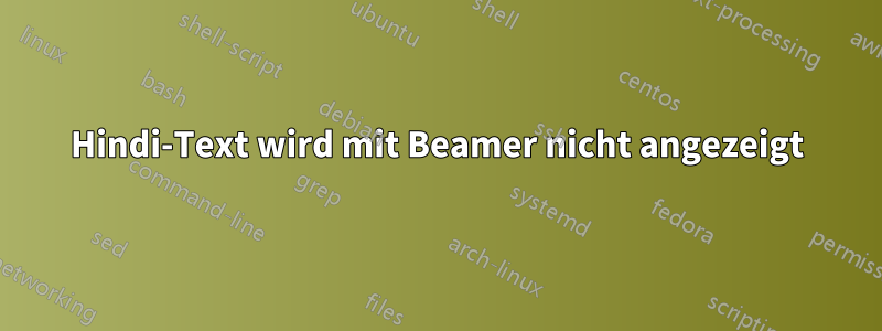 Hindi-Text wird mit Beamer nicht angezeigt