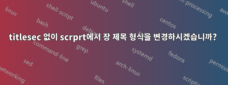 titlesec 없이 scrprt에서 장 제목 형식을 변경하시겠습니까?