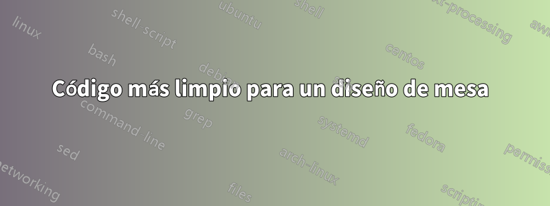 Código más limpio para un diseño de mesa 