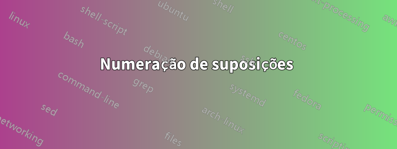 Numeração de suposições