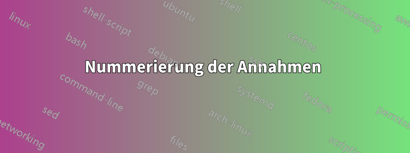 Nummerierung der Annahmen