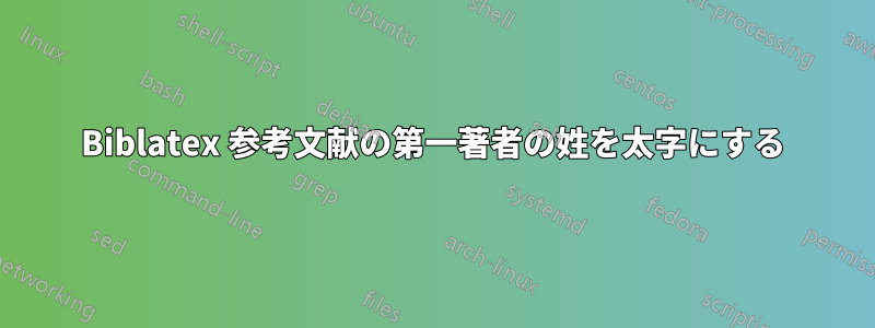 Biblatex 参考文献の第一著者の姓を太字にする