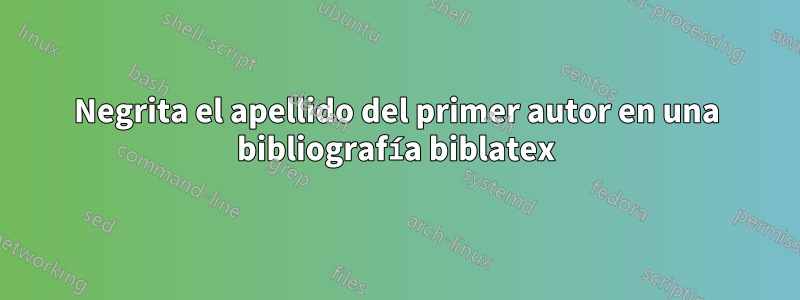 Negrita el apellido del primer autor en una bibliografía biblatex