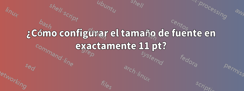 ¿Cómo configurar el tamaño de fuente en exactamente 11 pt?