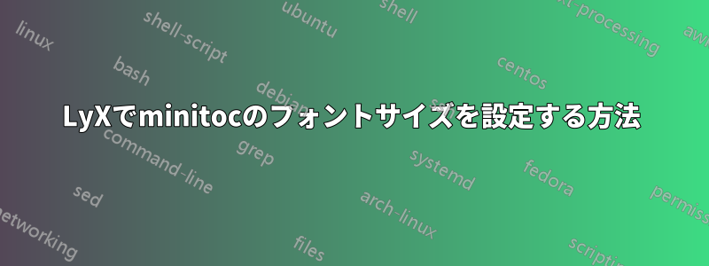 LyXでminitocのフォントサイズを設定する方法