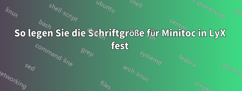 So legen Sie die Schriftgröße für Minitoc in LyX fest