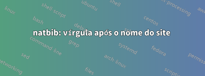 natbib: vírgula após o nome do site