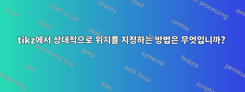 tikz에서 상대적으로 위치를 지정하는 방법은 무엇입니까?