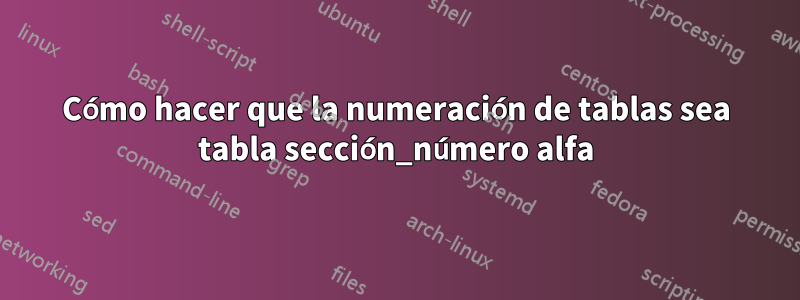 Cómo hacer que la numeración de tablas sea tabla sección_número alfa