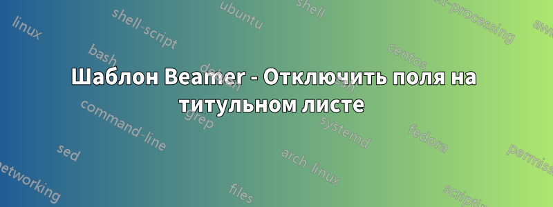 Шаблон Beamer - Отключить поля на титульном листе 