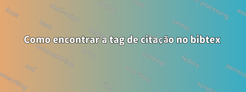 Como encontrar a tag de citação no bibtex